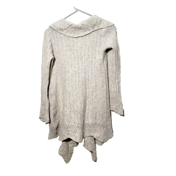 Sarah Spencer Cardigan M Wool Mohair Blend Y2K Lagenlook Boho Ruffle Tie Mori - Picture 2 of 10